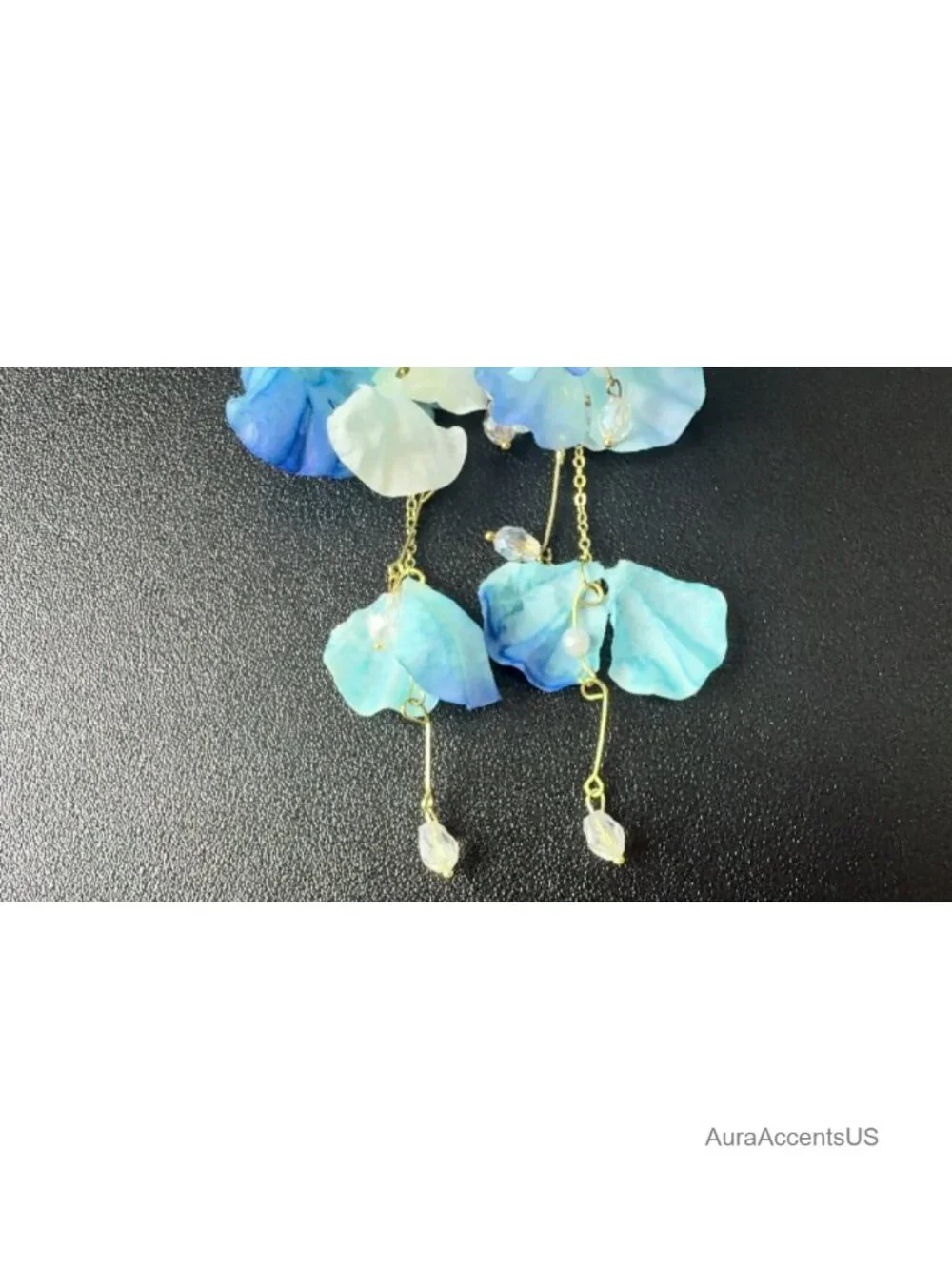 Bohemian Floral Dangle Earrings, Long Tassel Drop Earrings, Layered Petal